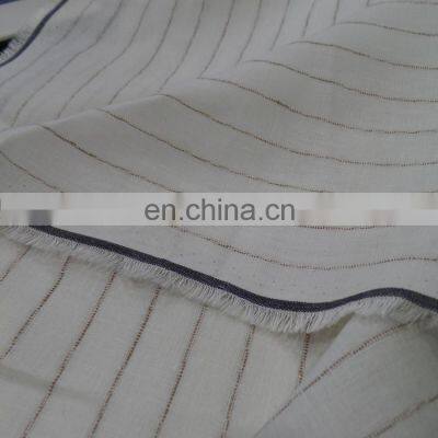 Men's and Women's Suits Ramie Cotton Shirt Trouser Suits Fabric Pure Linen Yarn-dyed Fabric photo-3