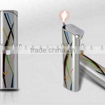 Fashion refillable slim cigarette metal lighter for female