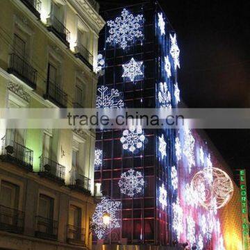 2015 building wall led light snowflake decoration