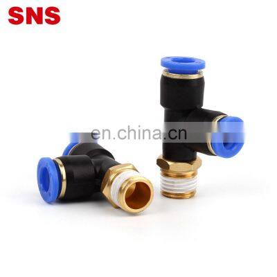 SNS SPD Series Pneumatic One Touch T Type 3 Way Joint Male Triple Branch Run Tee Plastic Quick Fitting Air Hose Tube t Connector photo-3