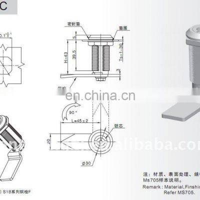 MS705C Zinc Alloy Chrome Plated Industrial Cabinet Cam Lock photo-5