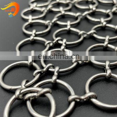 Stainless Steel decorative wire mesh gold bronze  chainmail ring mesh