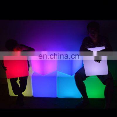 event cube chairs bright colored outdoor furniture 40cm led cube seat chair light