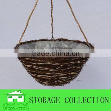 rattan handmade hanging balcony flower pot