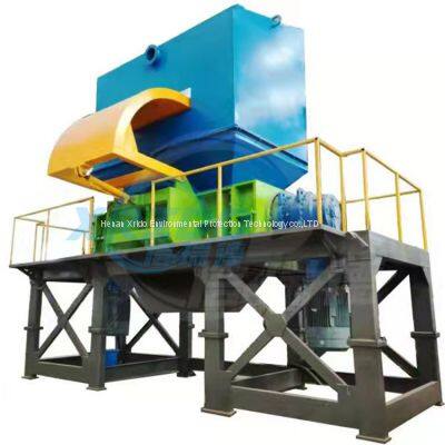 crusher waste rubber tyre tire shredding double shaft aluminum iron scrap metal shredder machine plastic