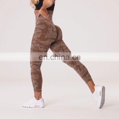 Low MOQ Custom Private Label 10 Colors Camo Printing Seamless Yoga leggings Women Butt Lift Legging Pant Gym Sports Wear