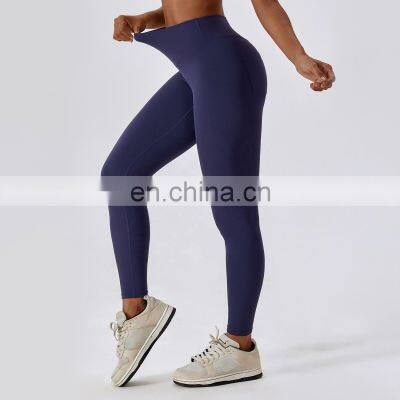 Scrunch Butt High Waist Yoga Pocket Women Leggings Custom Gym V Shape Back Sports Pants 78nylon 22spandex photo-3