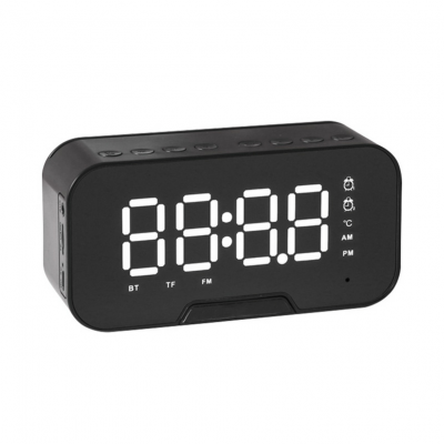 Portable Mini Alarm Clock Wireless tooth Speaker Portable Mirror Vehicular Audio System Tooth Plastic Mini Broadcast Battery