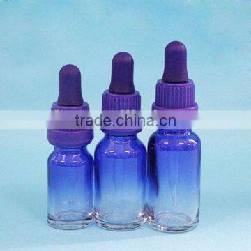 30ml Surface Printed Glass Bottle, Spraying Blue Glass Bottle, Essential Oil Blue Glass Dropper Bottle photo-3