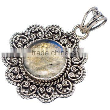 925 SOLID STERLING FINE SILVER LABRADORITE PENDANT