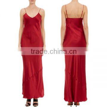 Manufacturer supply satin clothing night long red dress wholesale woman