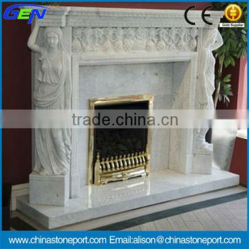 Antique White Royal Marble Fireplace