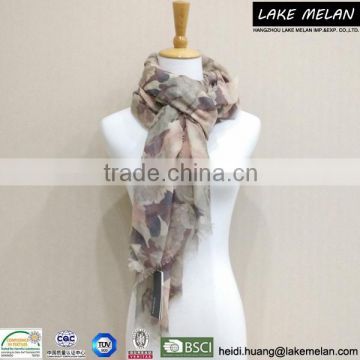 100% Polyester Camouflage Printed Woven Scarf For SS 16