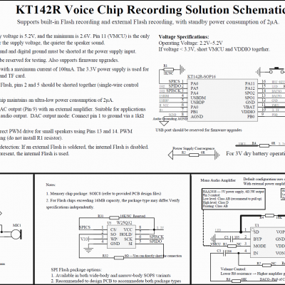 KT142R Voice Recording IC Programmable Sound Chip for Toys Stuffed Animals PWM Output Alternative to ISD1820 Low Power Flexible Firmware Bulit-in Mem photo-3