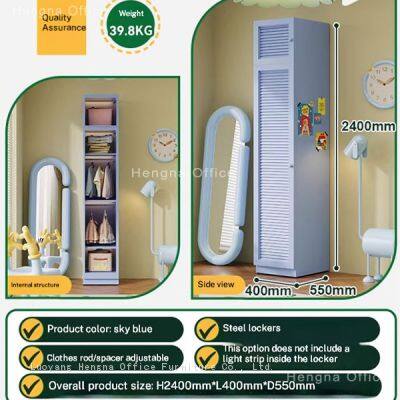 Wholesale Modern Metal Wardrobe for Denver Co-living Spaces, Customizable 4-Door Steel Armoire With Silent Buffer Hinge Technology
