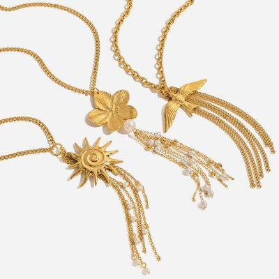 Laser-Cut Stainless Steel Pendant Necklace with 3D Detailing