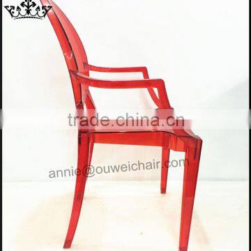 Stacking Armchair / Dining Resin Chair / Red Chair
