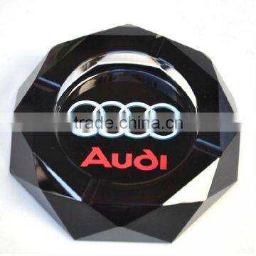 colored glass ashtray 3d car logo crystal ashtray