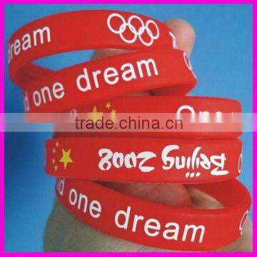 fashion one world one dream silicone red bracelet