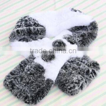 Natural Fur Wraps Winter Women Real Rex Rabbit Fur Scarves