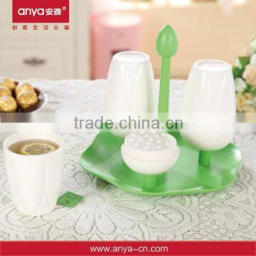 D555 Eco-friendly Pop Melamine Lotus Shaped Tea Cup Household Plastic Product 260ml 3 In 1Cup Coffee