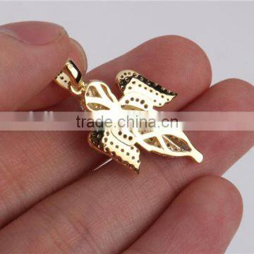 Micro Set 925 Sterling Silver Iced Out Angel Jewelry Hip Hop Pendant photo-4