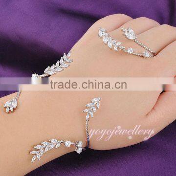 Body jewelry for women gold cubic zircon adjustable wrist bracelet