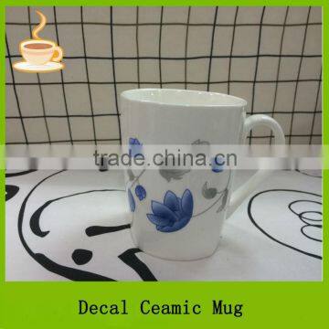 10oz decaled flower design advertising personality ceramic cups with printing