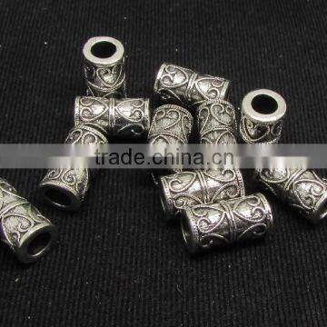 JS1130 Wholesale tibetan silver tube beads,tibetan silver jewelry making supplies