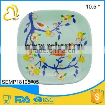 wholesale 10.5" square custom print melamine plates