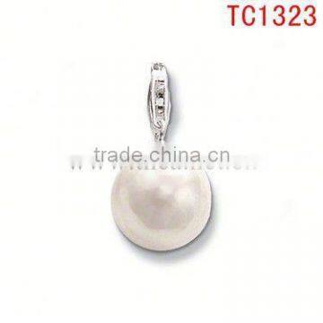 TC1323 women's fashion accessories white pearl on hot-selling pendant&charm