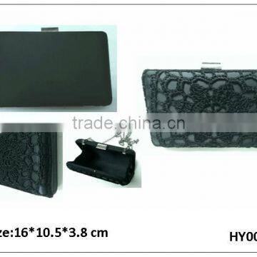 Ladies Lace Hard Case Clutch Evening Bag