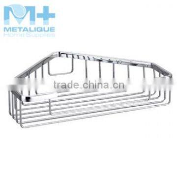 Brass Basket Chrome Corner Wire Basket Bathroom Corner Shelves Lattice photo-4