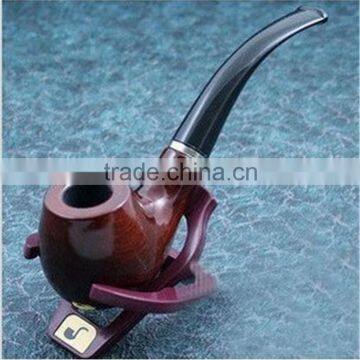 Wooden Tobacco Pipe with Pouch and stand Red wooden smoking Pipe