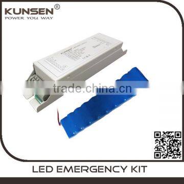 Emergency lighting conversion kits and battery packs for 100% illumination high brightness