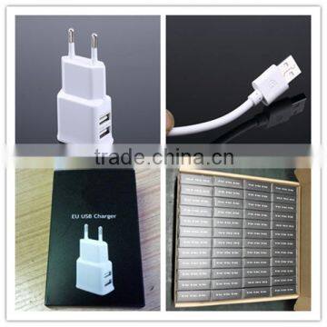 OEM black white gold logo printing paper box with micro cable 5v 1.5a eu tablet charger