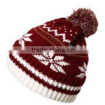 High Quality Pom Pom Cheap Custom winter hat / knit hat / knit santa hat