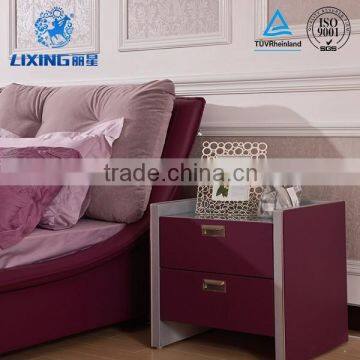 Customized Modern European Style Purple Leather Commercial Hotel Bed photo-4