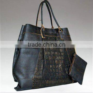 YY-994 Stylish ladies genuine leather handbag,fashion crocodile handbag