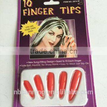 Halloween accessory/ design hot sale Halloween long fake red nails/ party crazy accessories