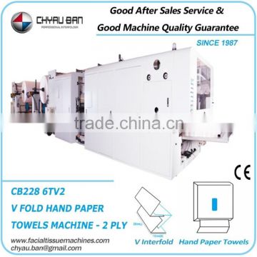 Auto Lamination V Folding Kitchen Hand Paper Towels Making Machinery