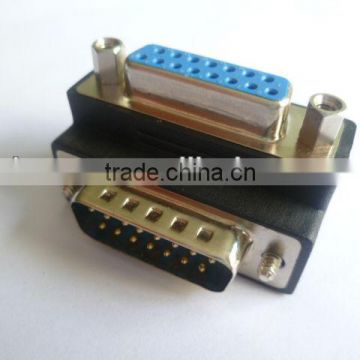 high quality and low price HDB15M to HDB15F angled adapter