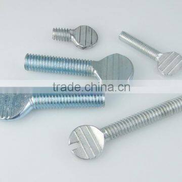 Racket type fastener thumb screws