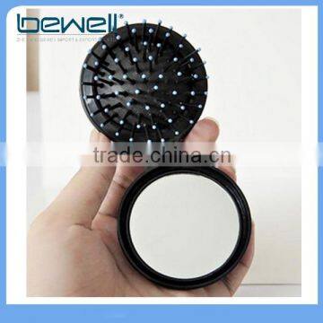 Compact Folding Hair Brush Mirrors set Massage Detangling Air Rubber Cushion