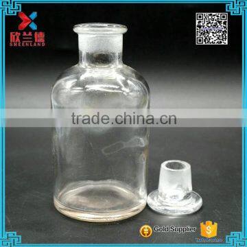 big clear reagent glass bottle with glass cap