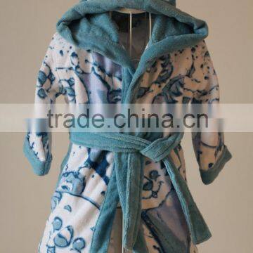 100% cotton terry fabric kid bathrobe terry velour printing