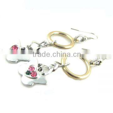 alloy butterfly earring with crystal