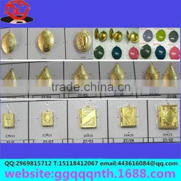 Jewelry Accessory Prismatic Hexagon Square Metal Copper Photo Box Pendant for Necklace photo-6