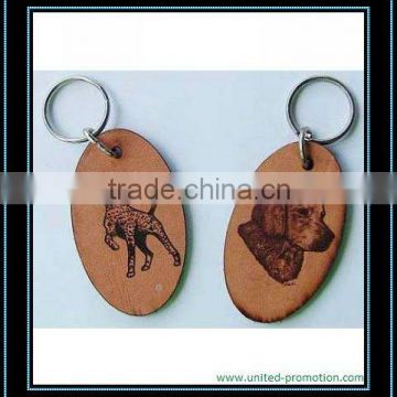 natural promotion wooden keychains