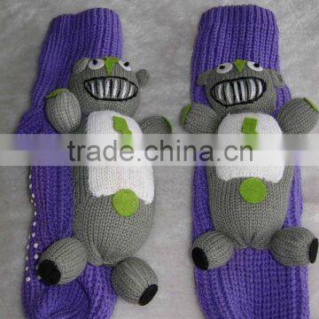 Funny animal knitting slipper socks